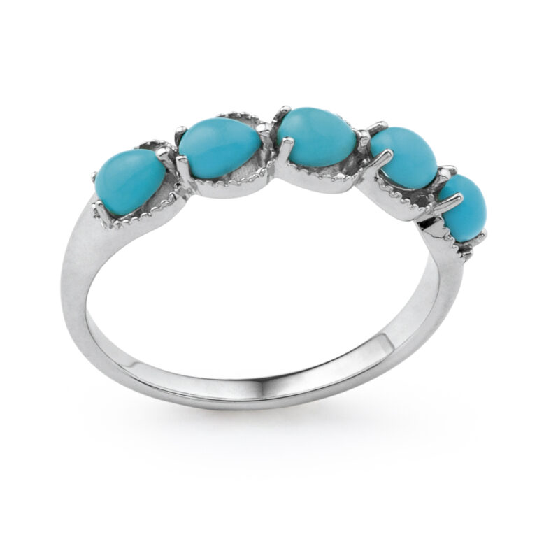 BAGUE MIX AND MATCH EN OR GRIS ET TURQUOISES